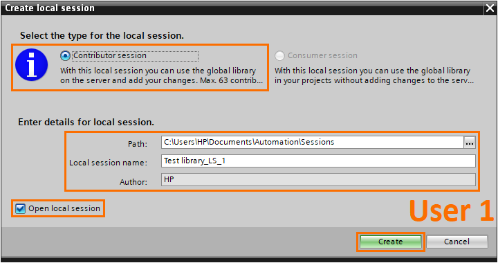 Figure 2.8 - Advanced Siemens TIA Portal PLC Programming | Creating the local library session
