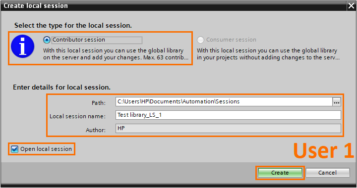 Figure 2.8 - Advanced Siemens TIA Portal PLC Programming | Creating the local library session