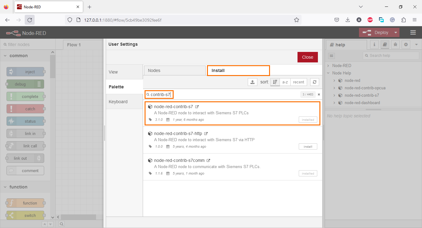 Figure 2.4 - Using Node-Red with Siemens TIA Portal PLC Programming | Installing Node-RED