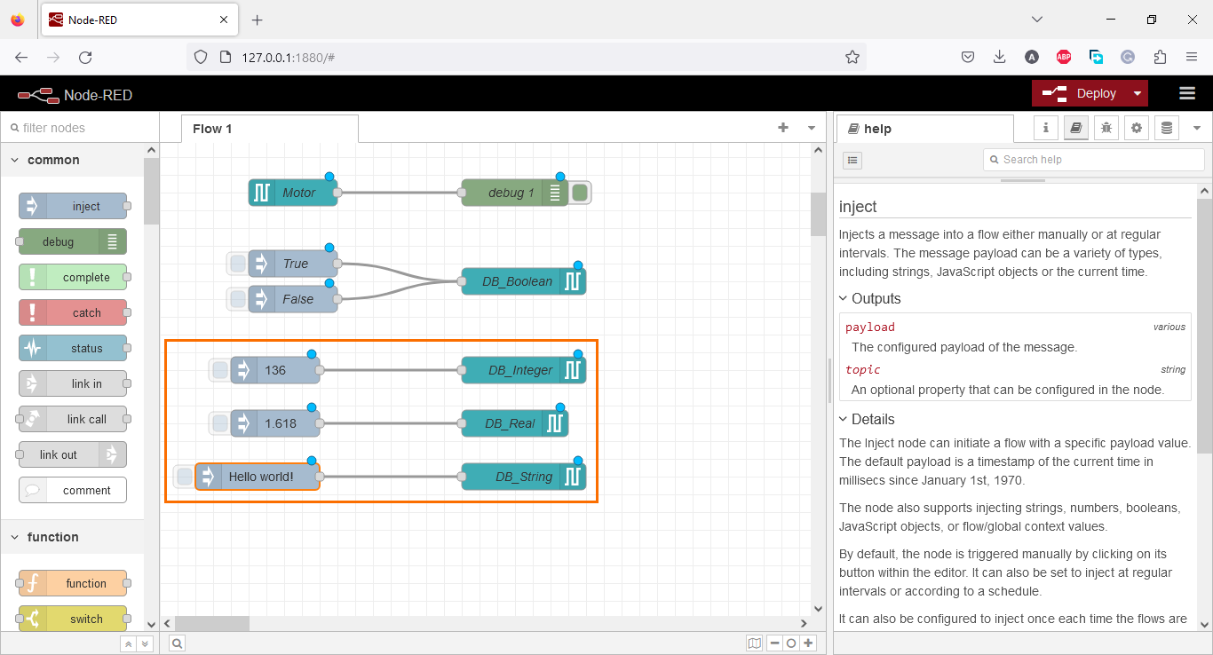 Figure 3.21 - Using Node-Red with Siemens TIA Portal PLC Programming | Linking the nodes