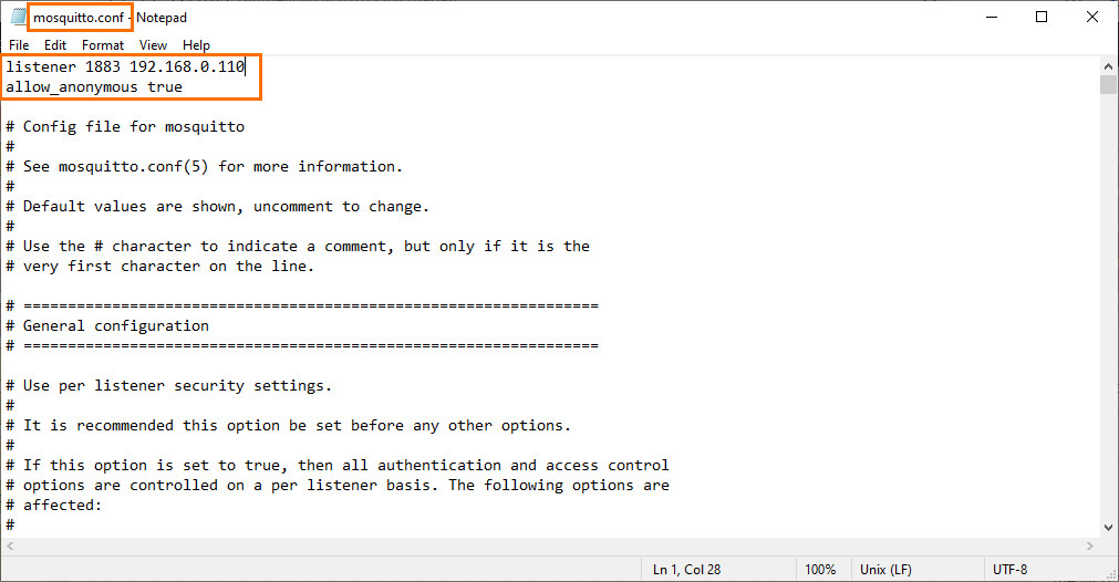 Figure 1.3 - PLCÂ Data over MQTTÂ Broker Mosquitto Node-Red | Monsquitto configuration file