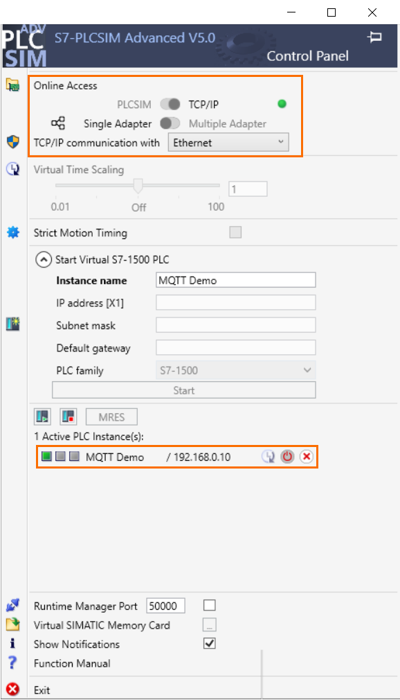 Figure 3.2 - PLCÂ Data over MQTTÂ Broker Mosquitto Node-Red | PLCSim Advanced instance
