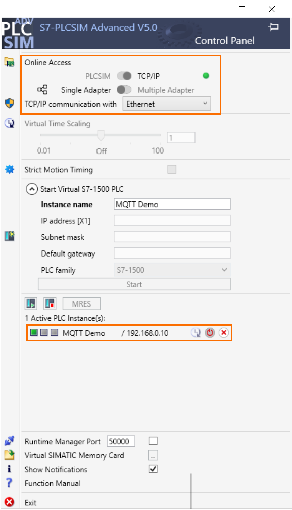 Figure 3.2 - PLC Data over MQTT Broker Mosquitto Node-Red | PLCSim Advanced instance