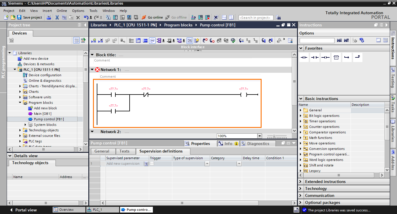 Working with Libraries in Siemens TIA Portal - PLC Programming