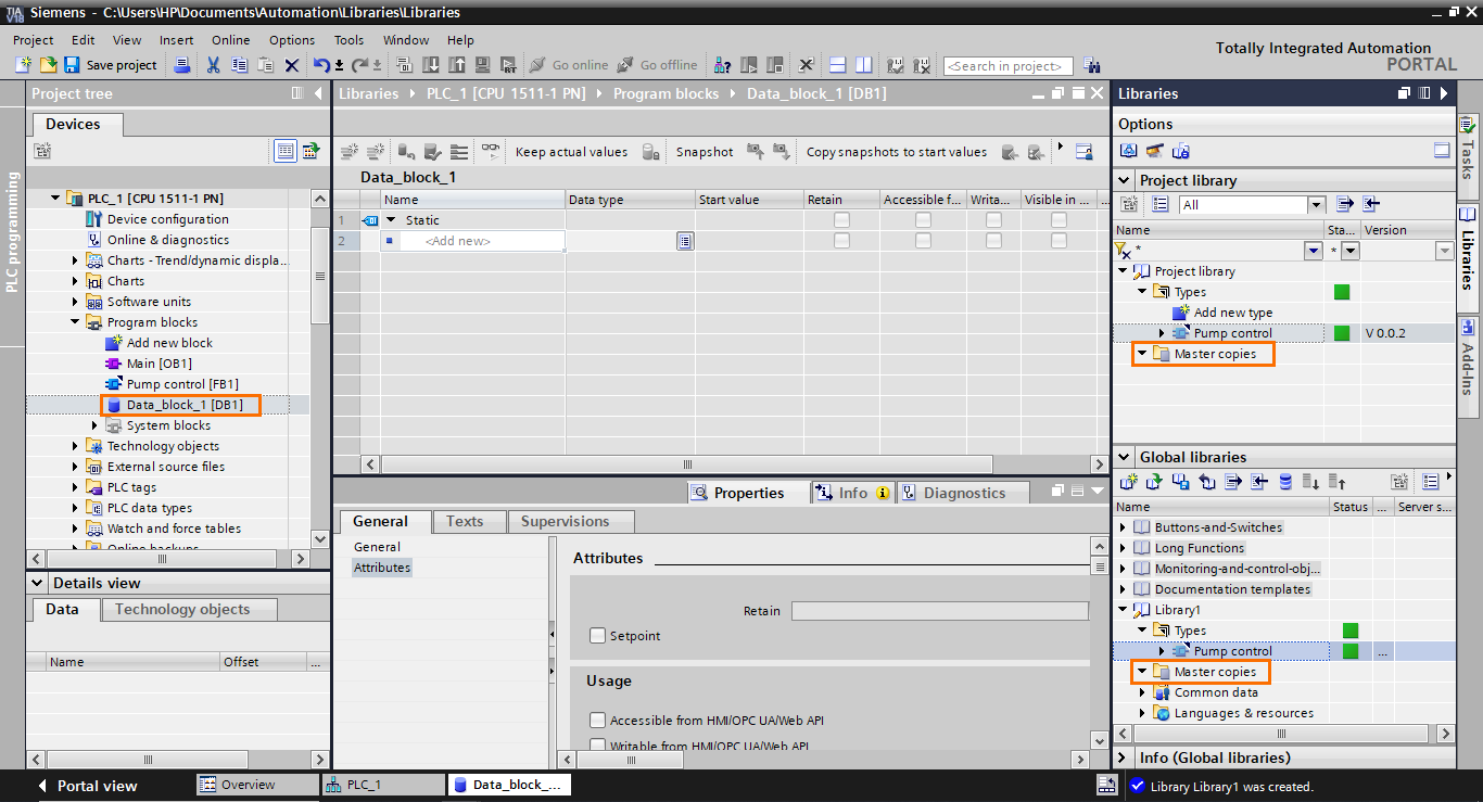 Working with Libraries in Siemens TIA Portal - PLC Programming