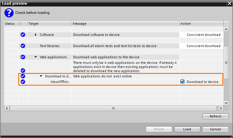 Figure 1.34 - TIA Portal View of Things | Load view window