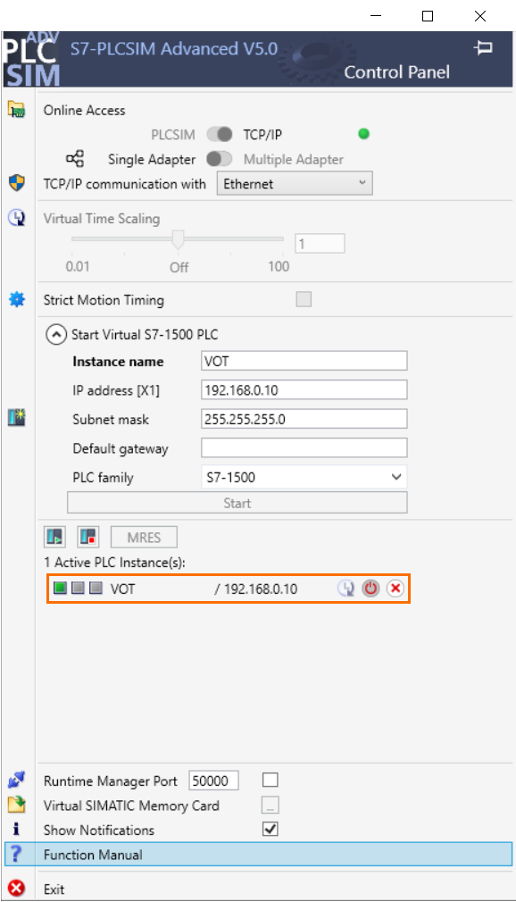 Figure 1.33 - TIA Portal View of Things | PLCSim instance