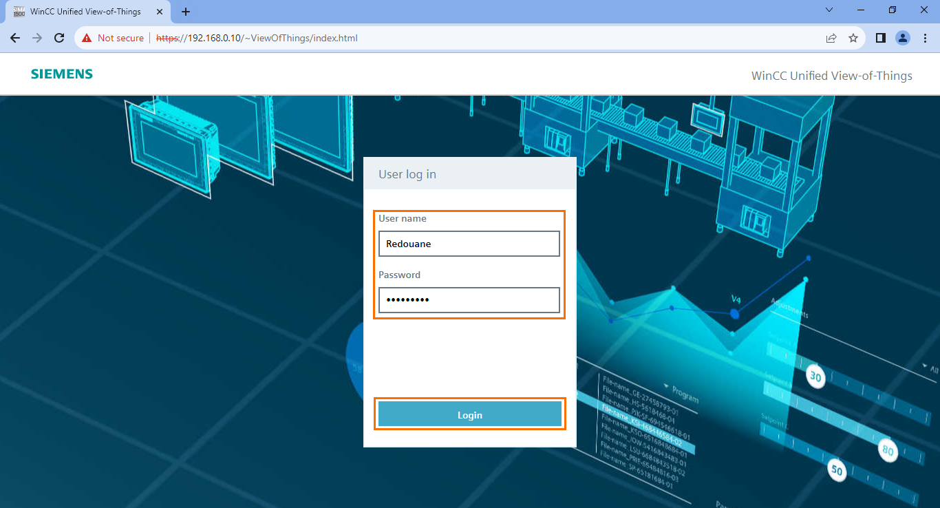 Figure 1.35 - TIA Portal View of Things | Accessing the VOT application in the web browser
