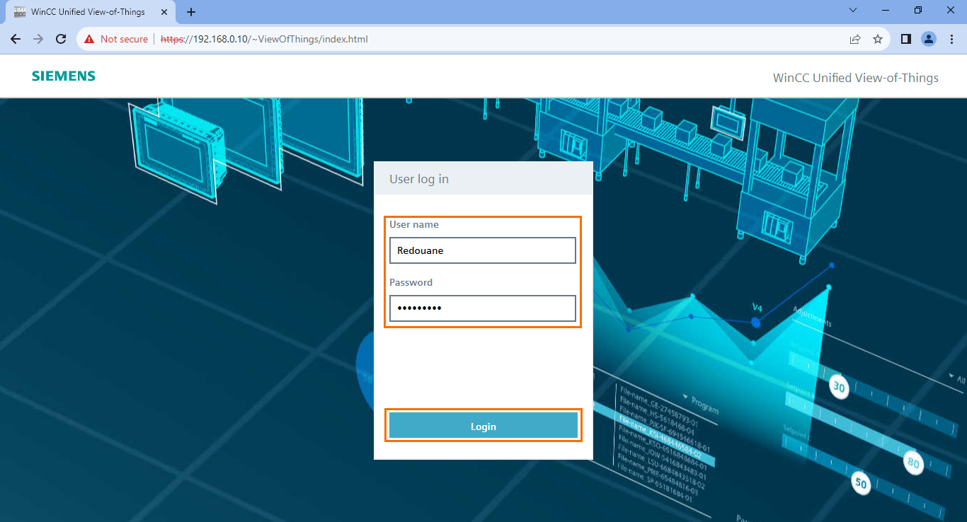 Figure 1.35 - TIA Portal View of Things | Accessing the VOT application in the web browser