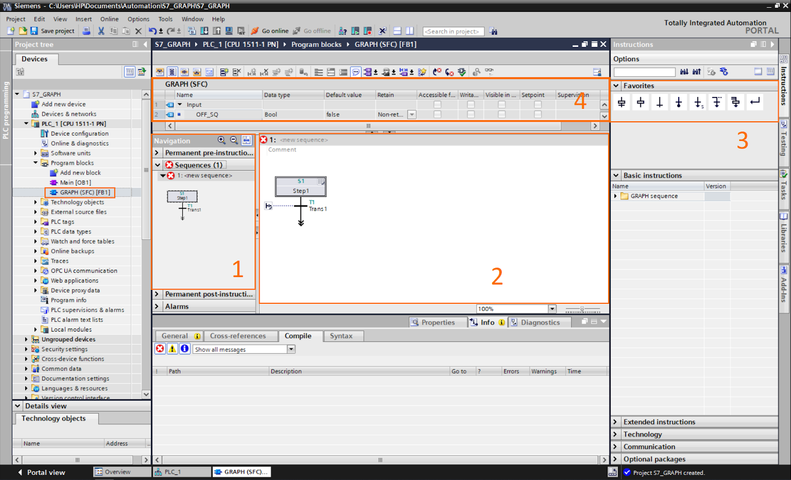 Figure 2.1 - TIA Portal GRAPH Language | GRAPH language programming interface