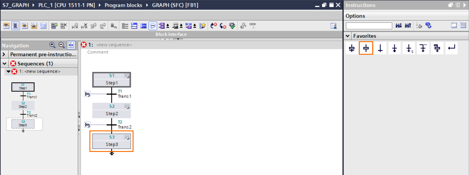 Figure 2.3 - TIA Portal GRAPH Language | Adding a step