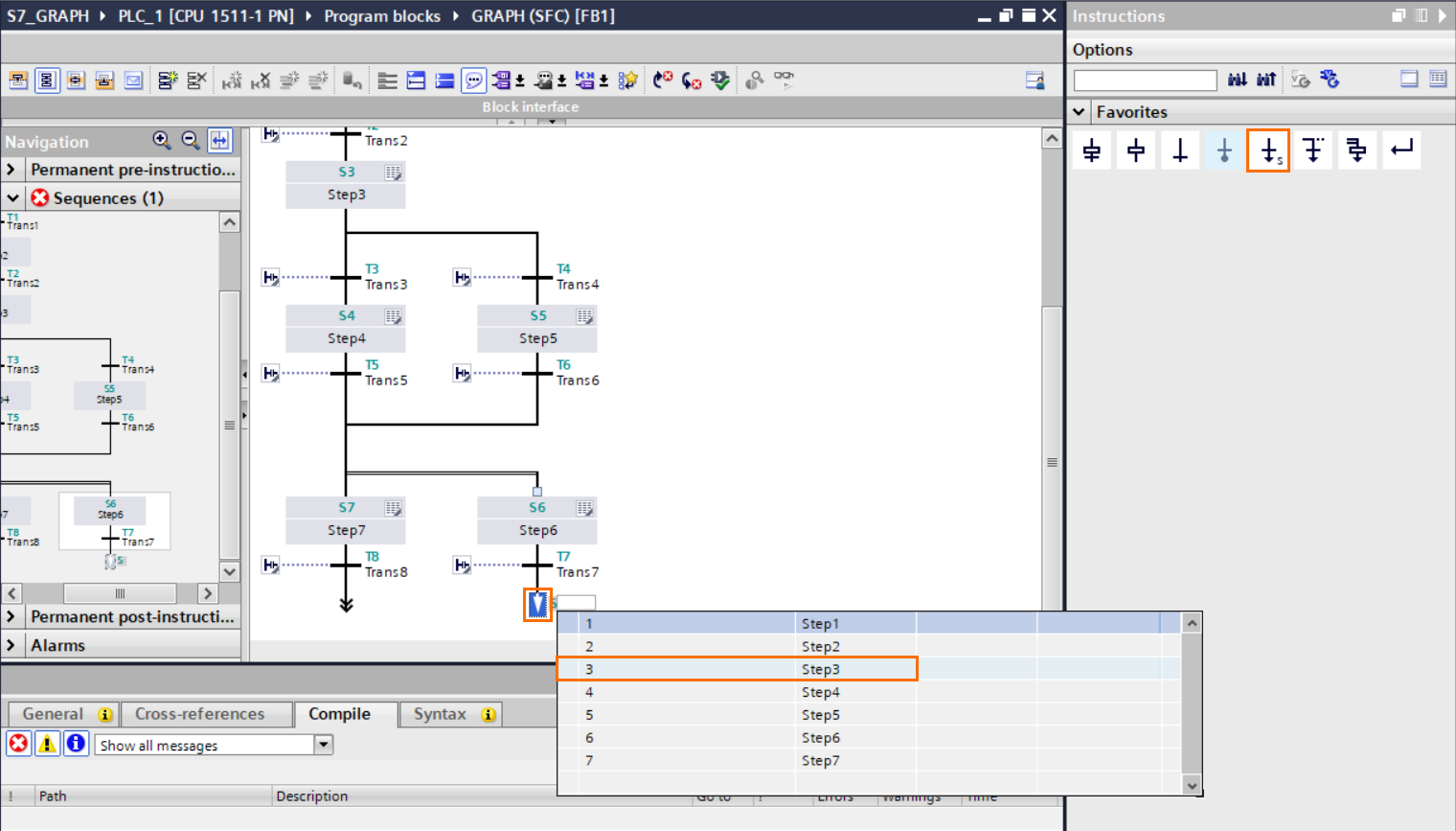 Figure 2.13 - TIA Portal GRAPH Language | Adding a jump