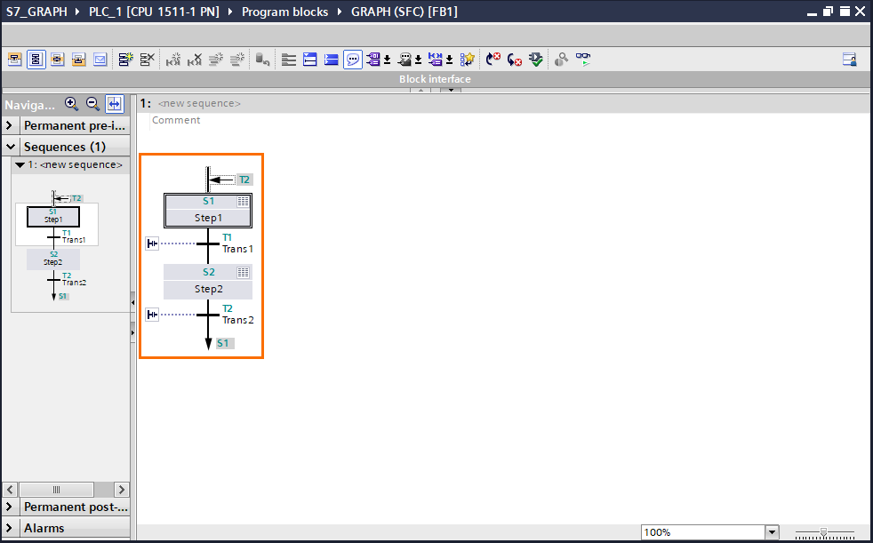 Figure 3.1 - TIA Portal GRAPH Language | Basic program implementation