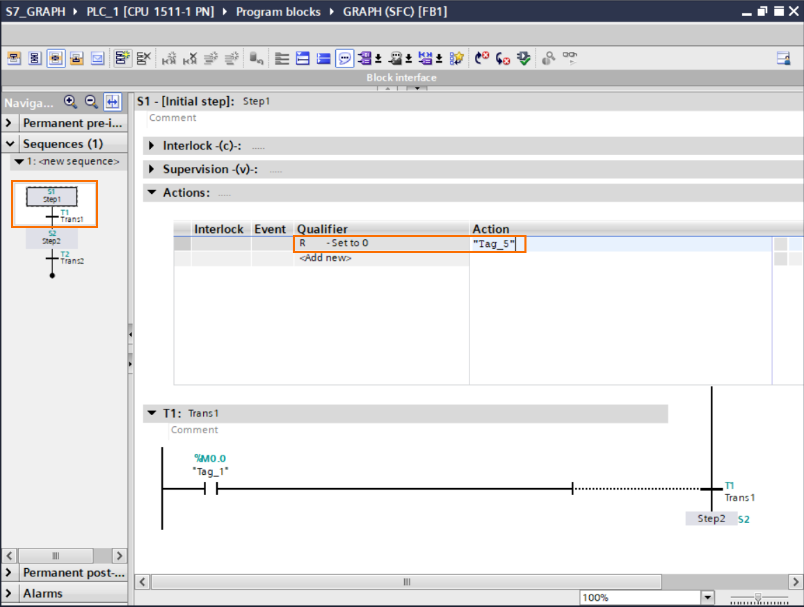 Figure 3.10 - TIA Portal GRAPH Language | Adding an R action