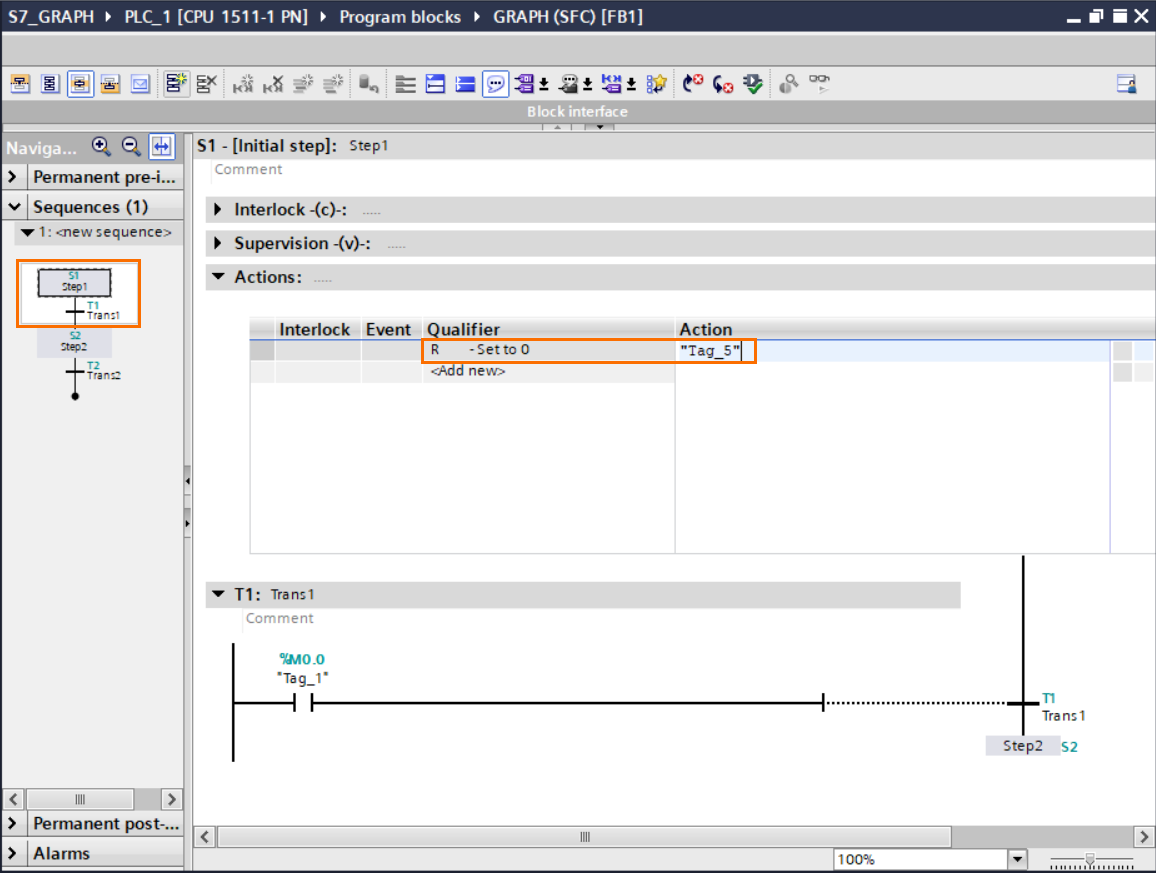 Figure 3.10 - TIA Portal GRAPH Language | Adding an R action