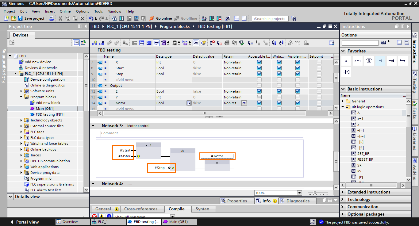 An Introduction to the Function Block Diagram (FBD) Language in TIA Portal