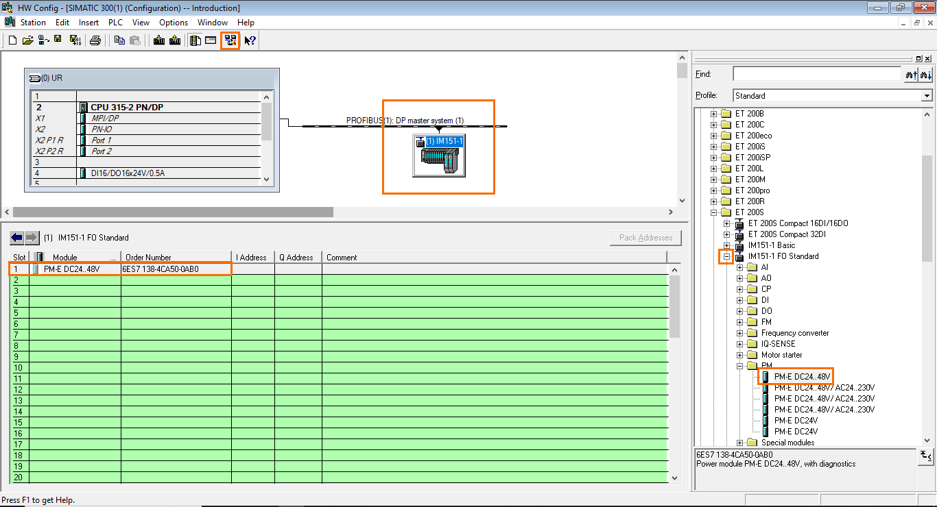 Figure 3.8 - Siemens SIMATIC Manager STEP7 PLC Programming | Adding a DP slave