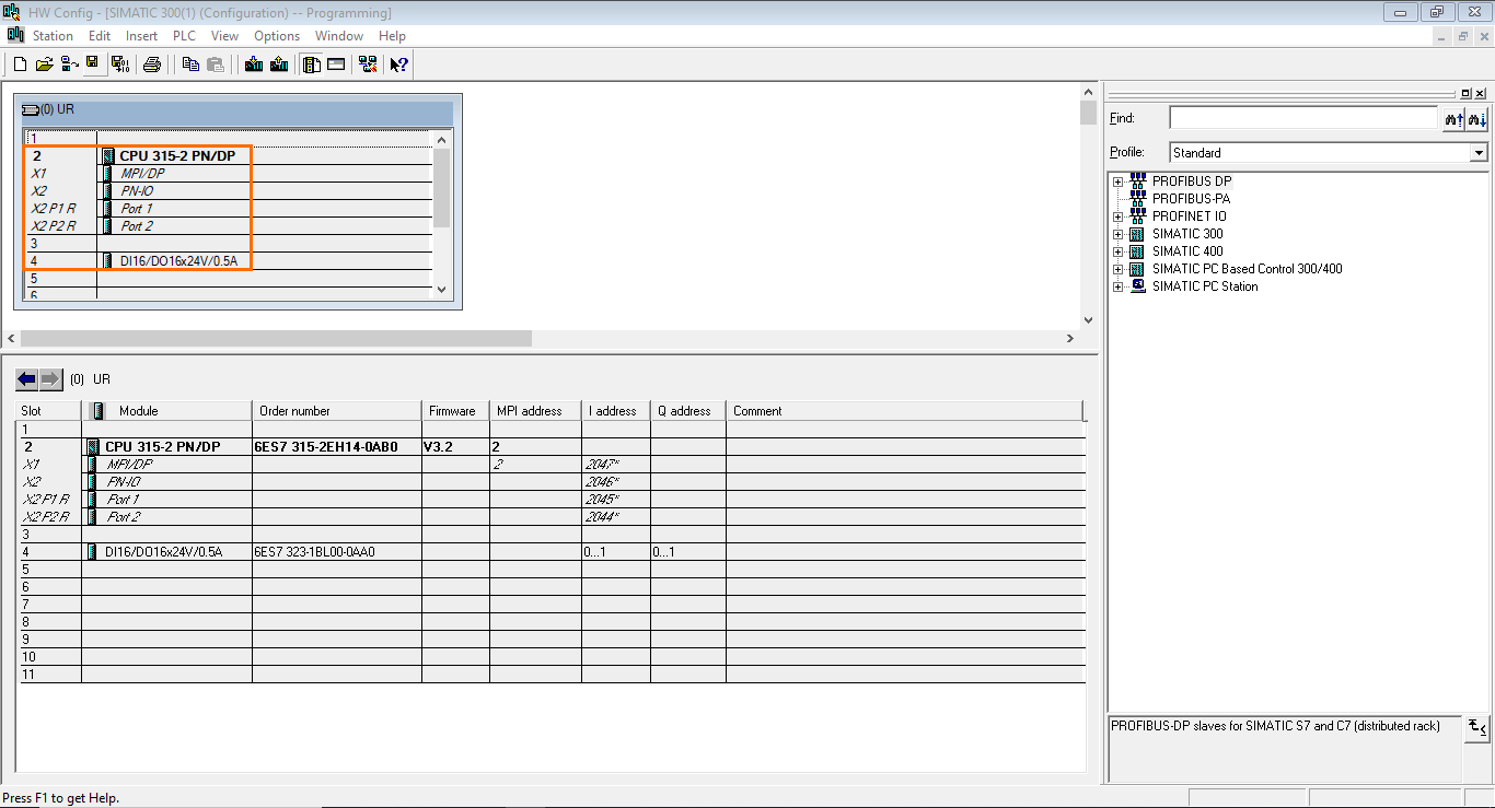 Figure 1.2 - Siemens SIMATIC Manager STEP7 PLC Programming | Hardware Configuration