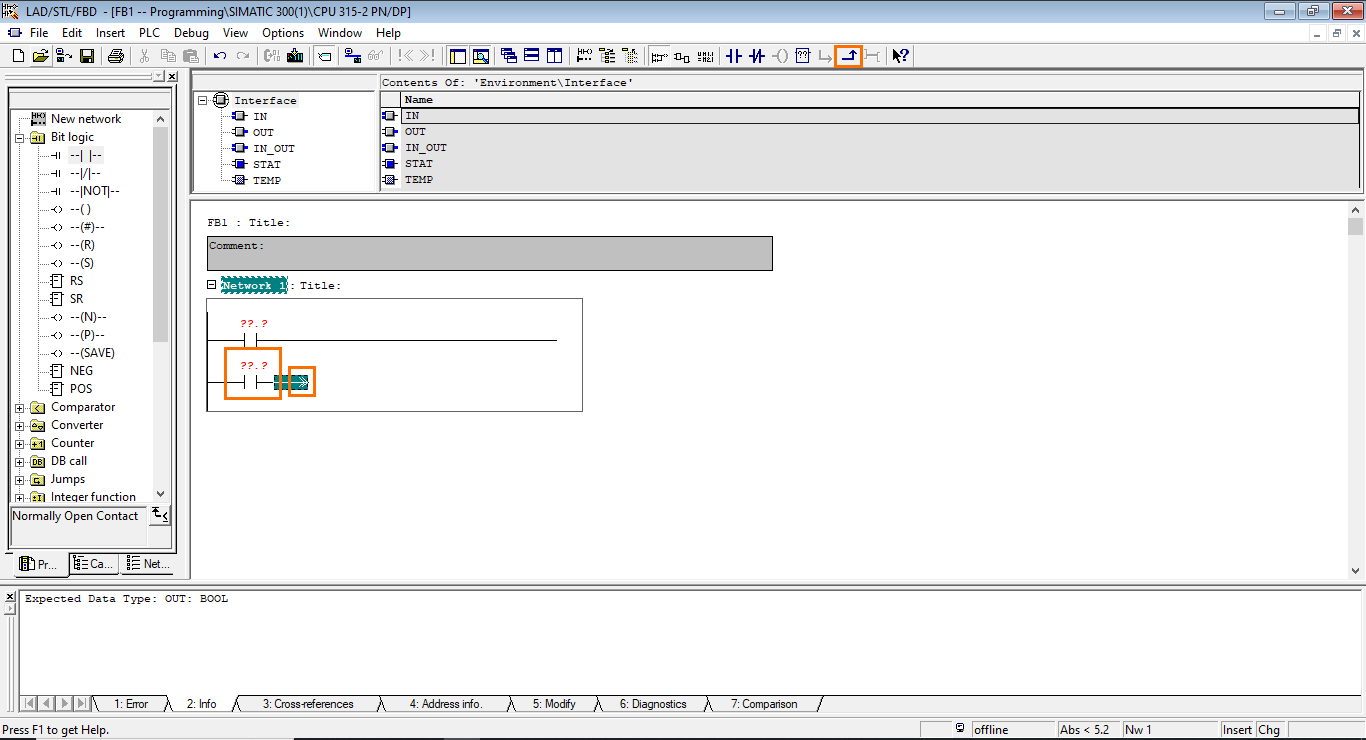 Figure 2.7 - Siemens SIMATIC Manager STEP7 PLC Programming | Closing The Branch