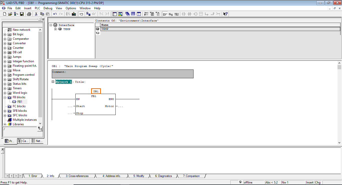 Figure 4.11 - Siemens SIMATIC Manager STEP7 PLC Programming | The Data Block is Added