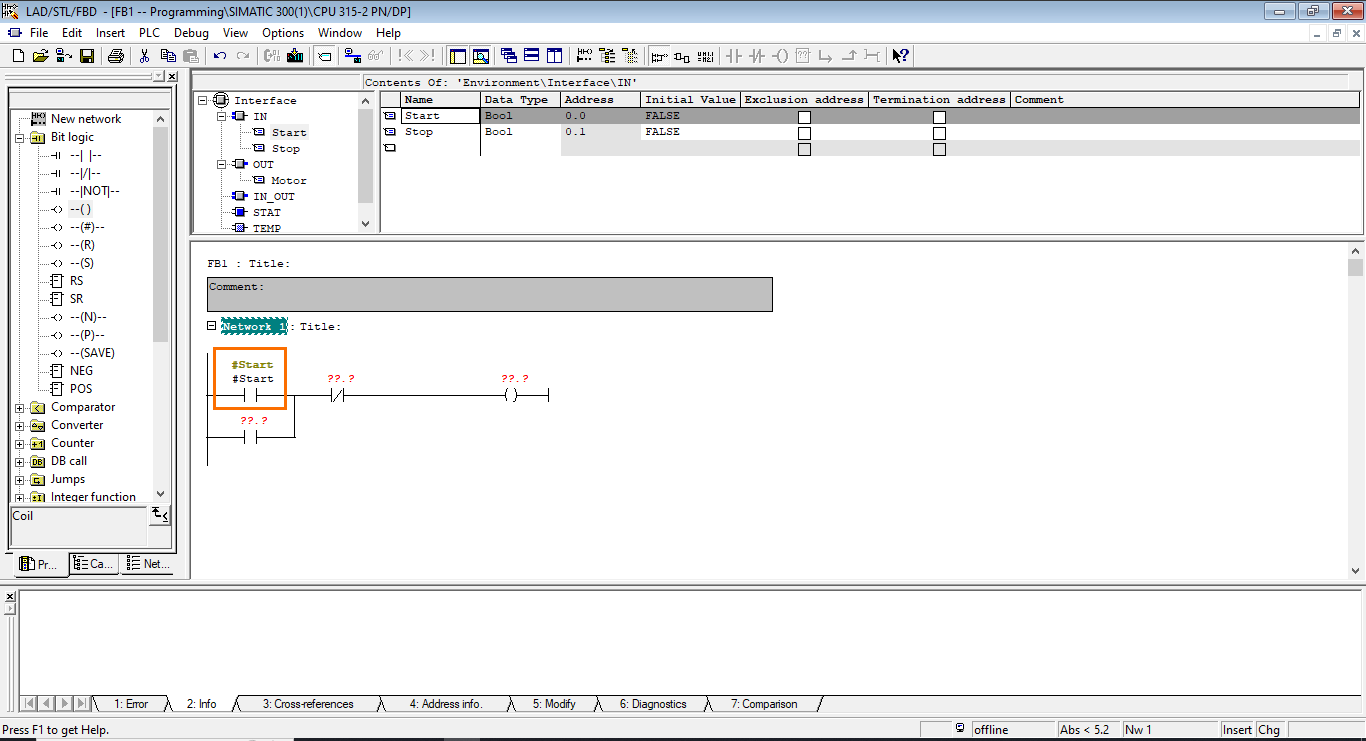 Figure 3.7 - Siemens SIMATIC Manager STEP7 PLC Programming | The Variable is Added