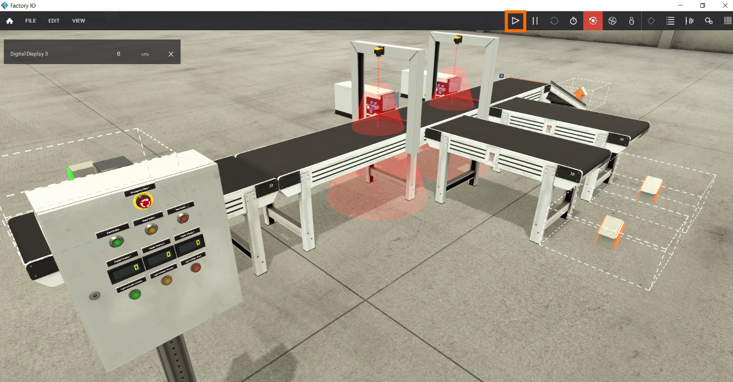 Figure 4.3 – Basic Siemens TIA Portal & Factory IO project | Running the System