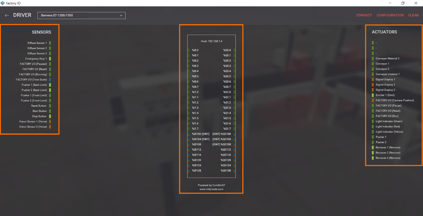 Figure 1.7 – Basic Siemens TIA Portal & Factory IO project | Factory IO S7-1200/1500