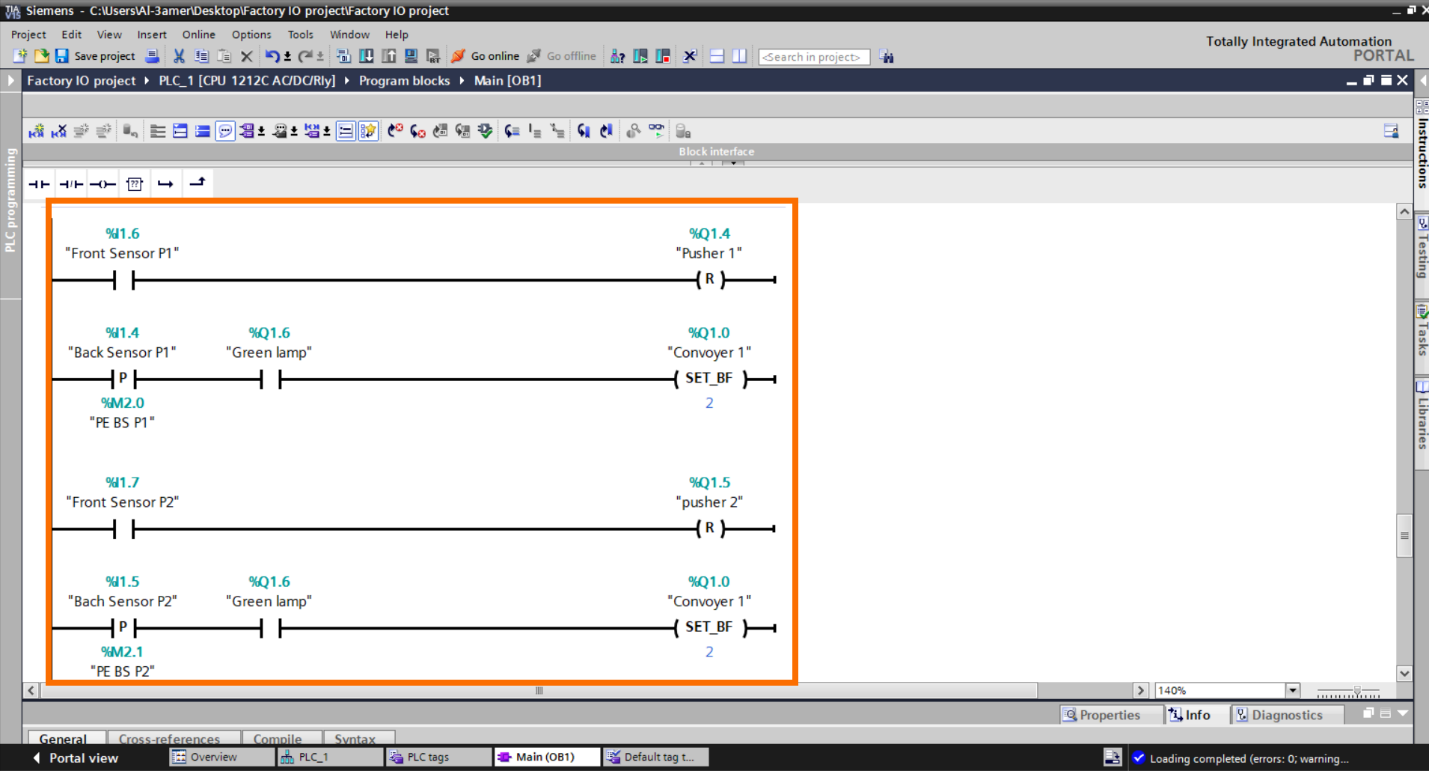 Figure 2.17 – Basic Siemens TIA Portal & Factory IO project | TIA Portal PLC Programming