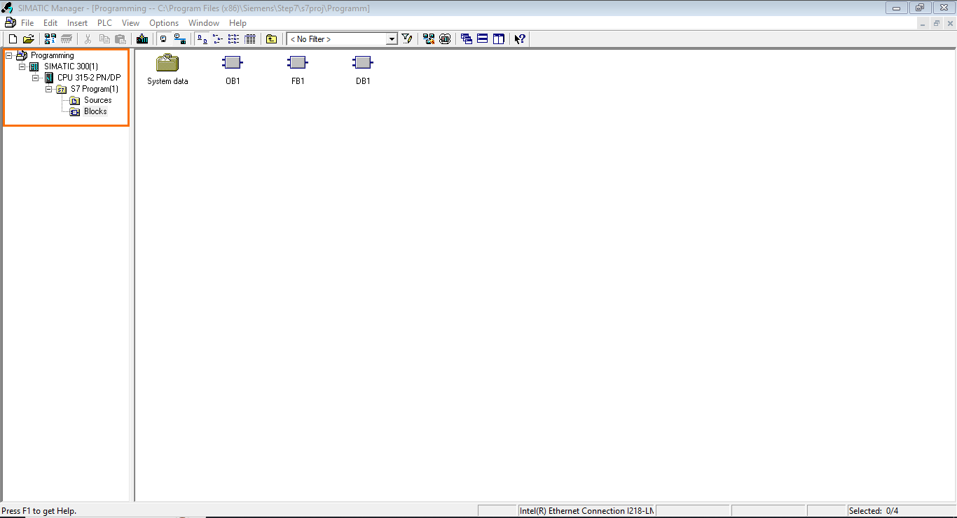 Figure 2.1 - Siemens SIMATIC WinCC flexible | Used SIMATIC Manager project