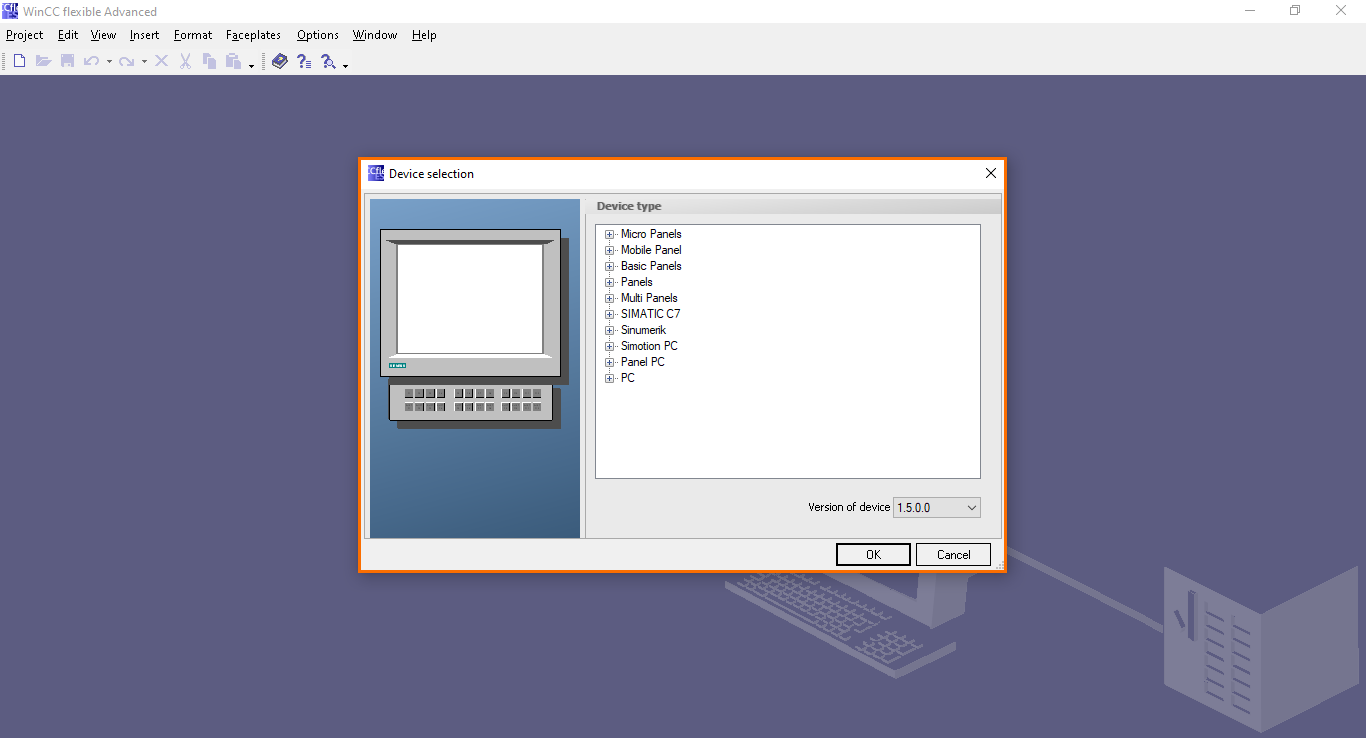 Figure 1.3 - Siemens SIMATIC WinCC flexible | HMI model selection