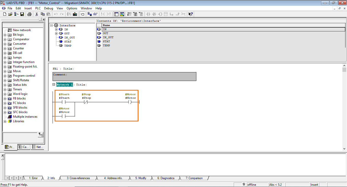 Figure 1.4 - Siemens S7-300 to S7-1500 PLC Migration using SIMATIC Manager and TIA Portal | FB1