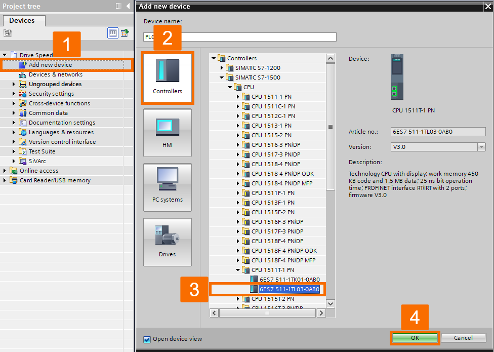 Speed and Position Control of Siemens Servo Drive Using TIA Portal