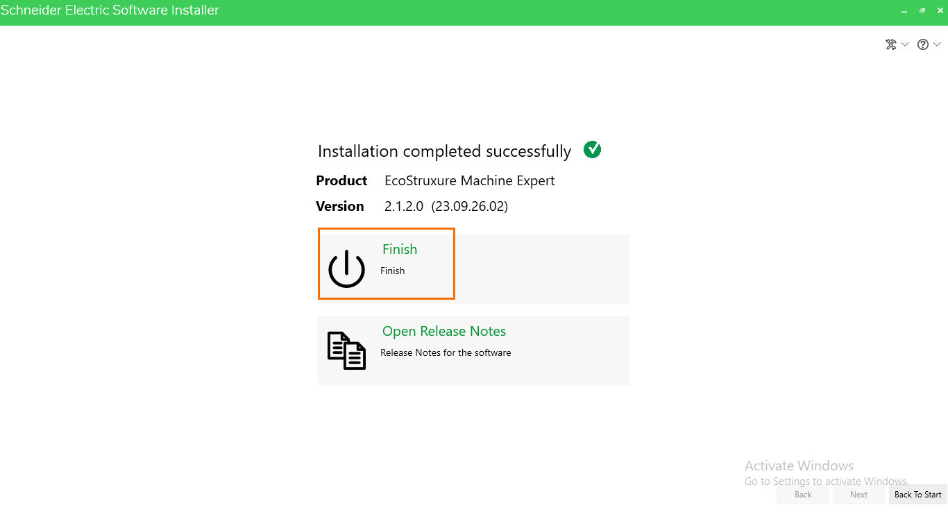 Figure 4.4: Finishing the installation.