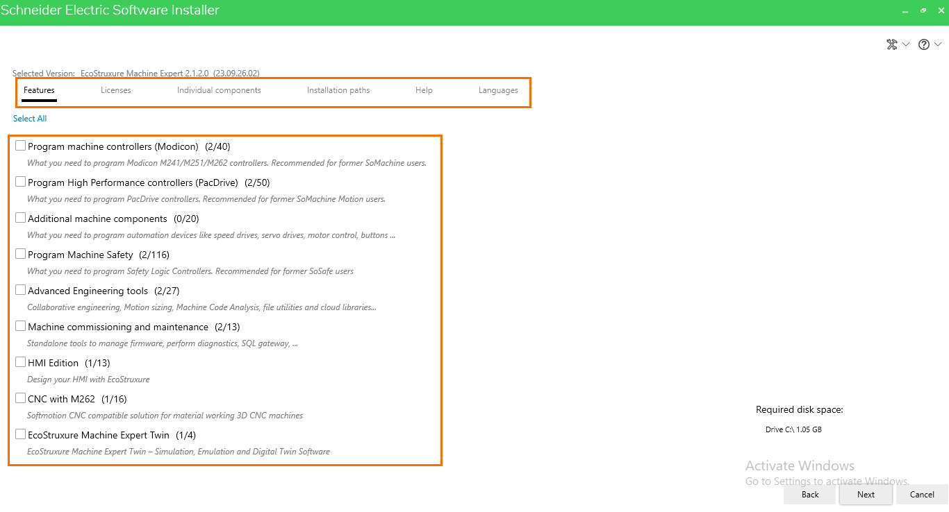 Figure 3.3: Installation configuring.