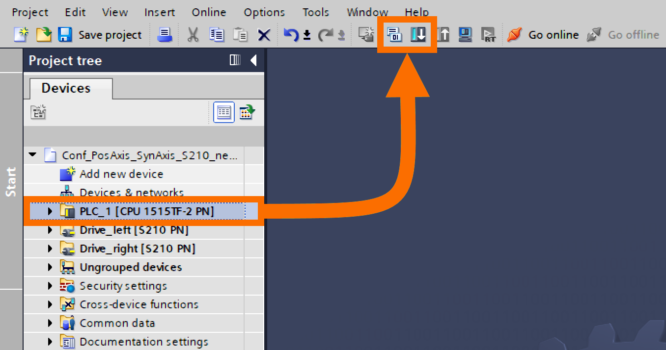 Figure 7.1: Technology objects for Siemens motion control systems - Compiling and downloading the project