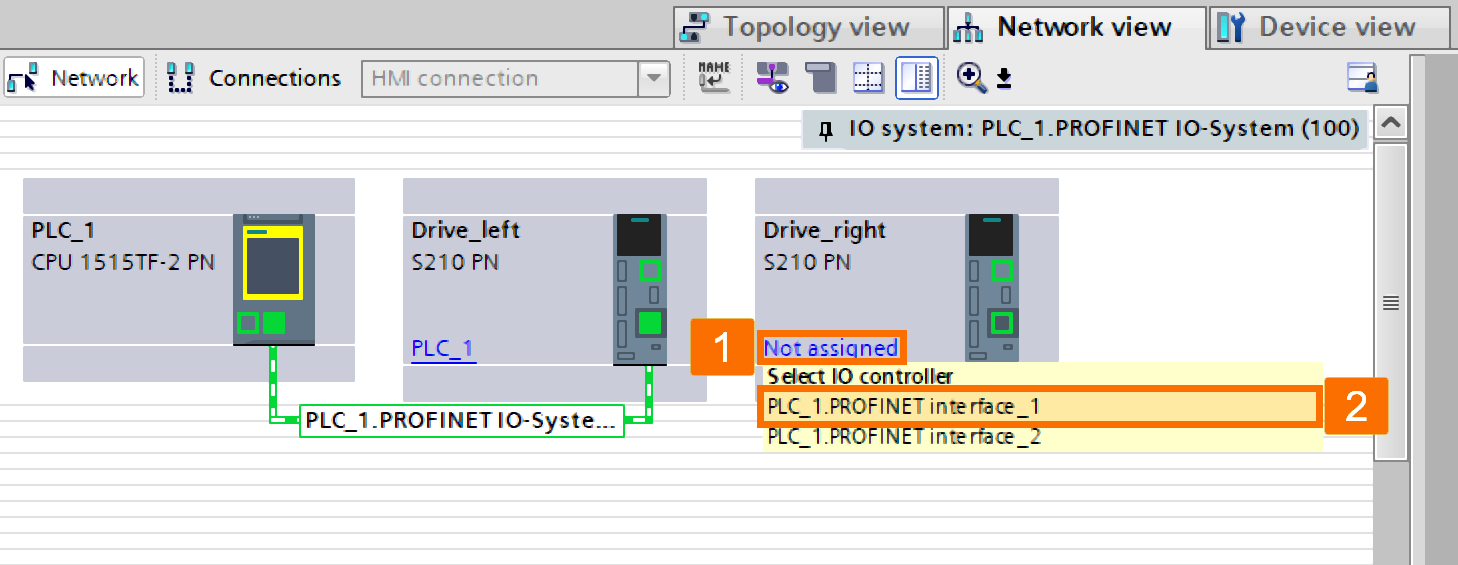 Figure 4.2: Technology objects for Siemens motion control systems - Linking drives