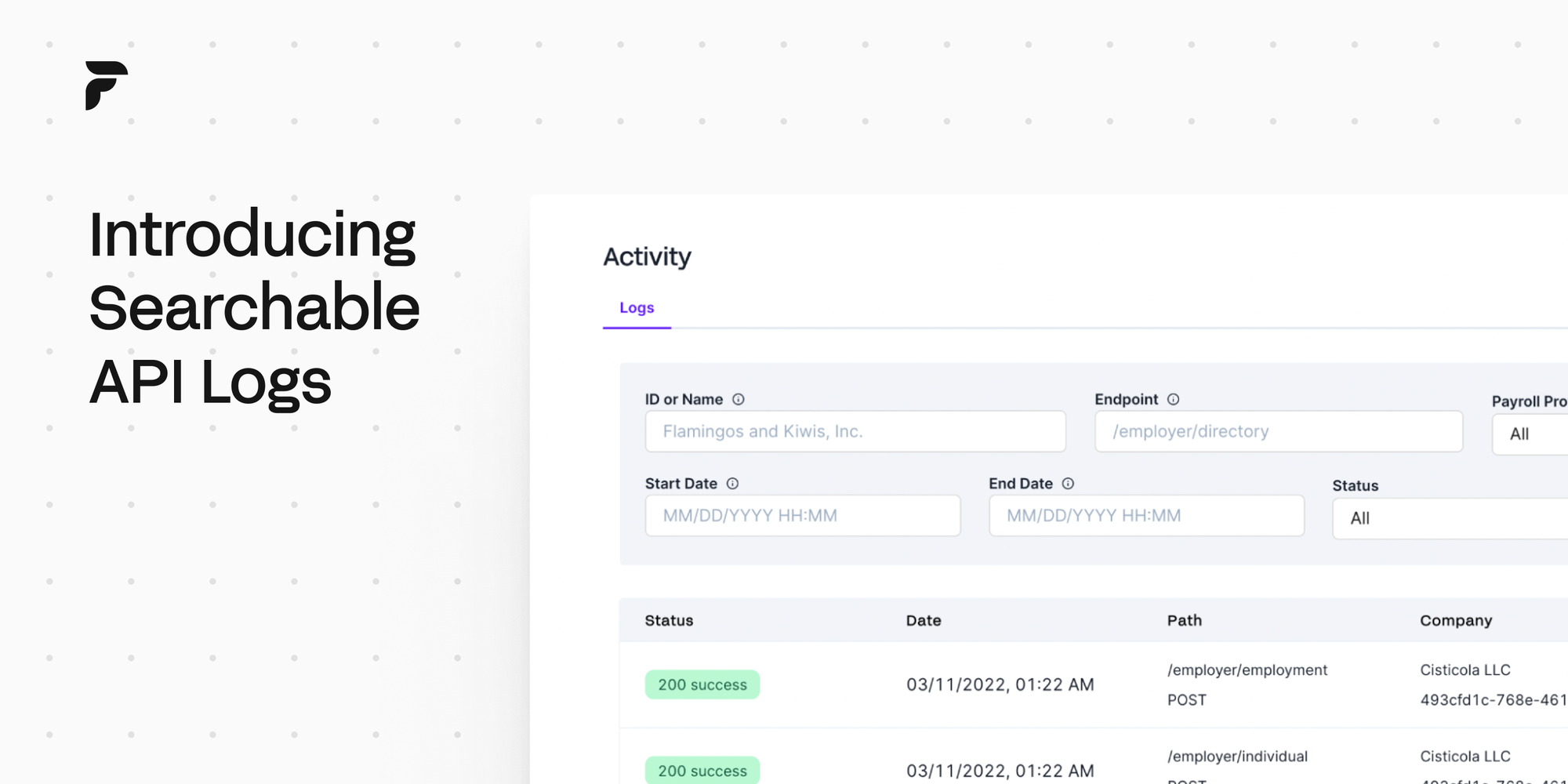 Introducing Searchable API Logs | Finch