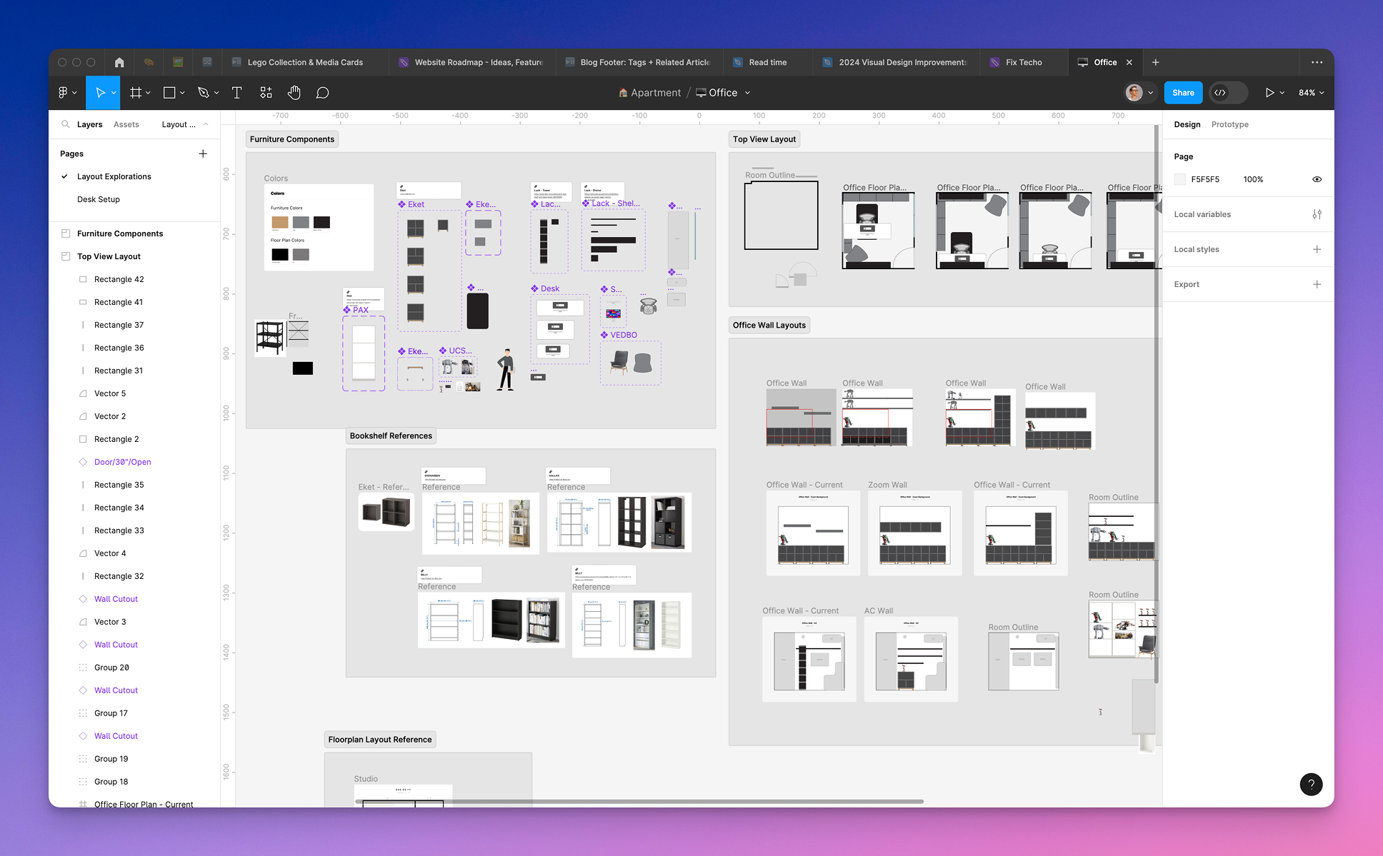 I love using Figma for non-work related projects like planning my office layout.