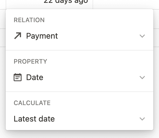 Notion Rollup Configuration: Latest Date