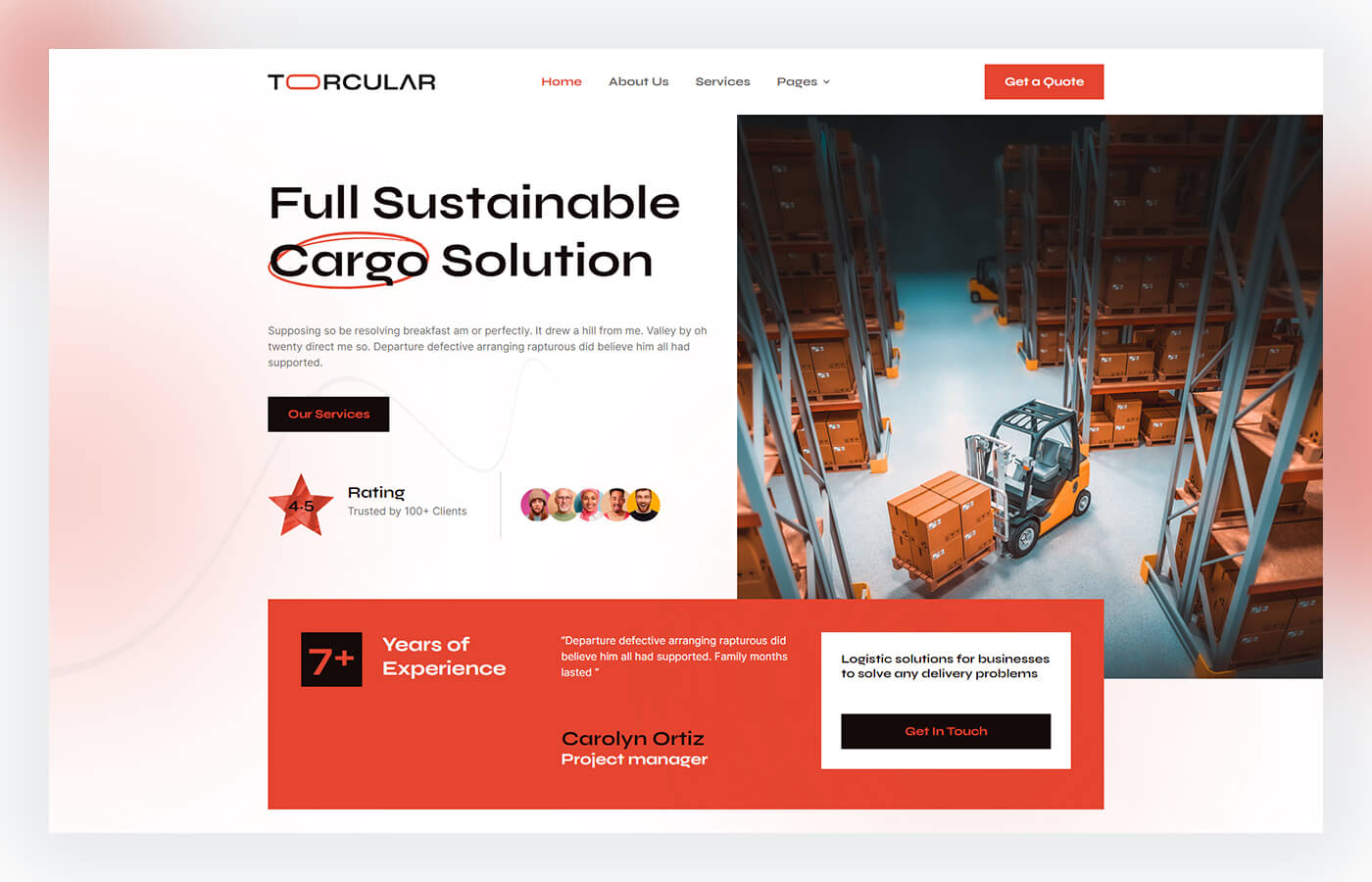 transportation website template