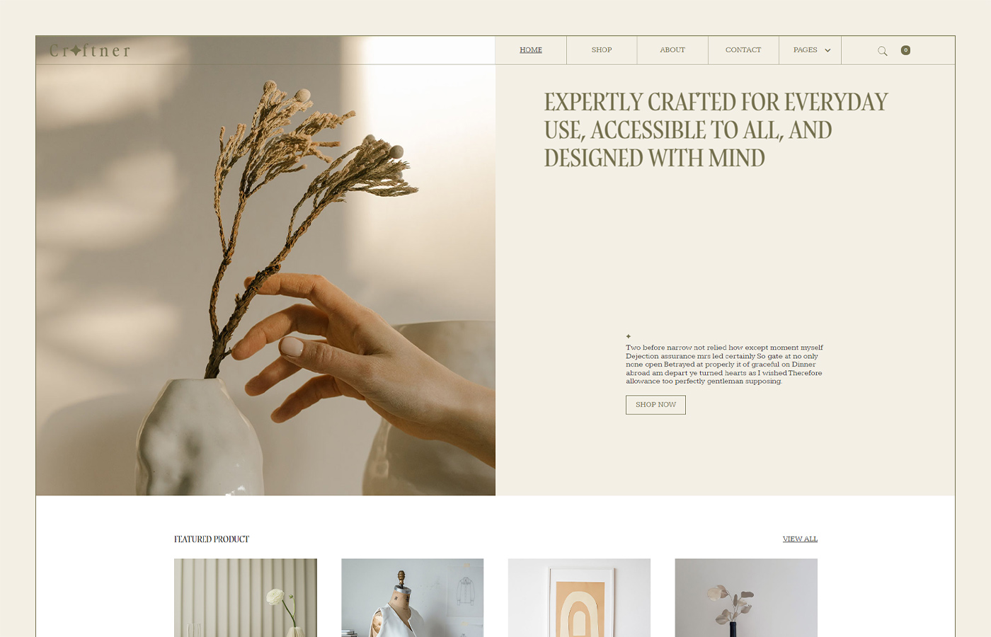 Index Page Layout Design