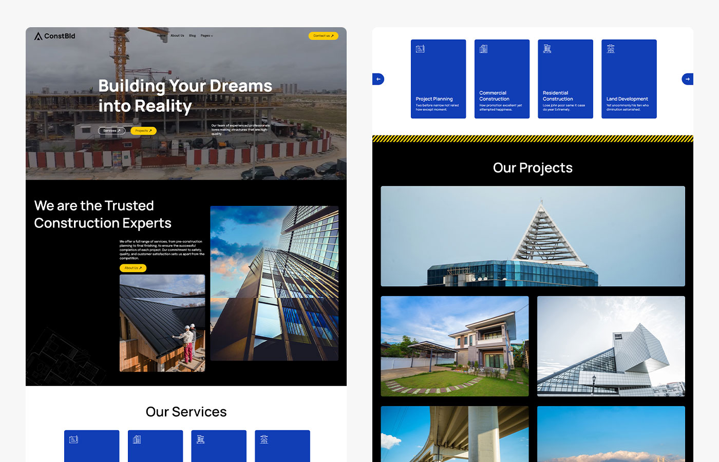 construction website template