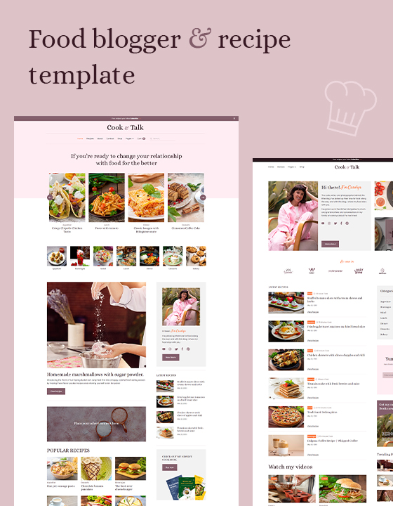 food blogger and recipe webflow template