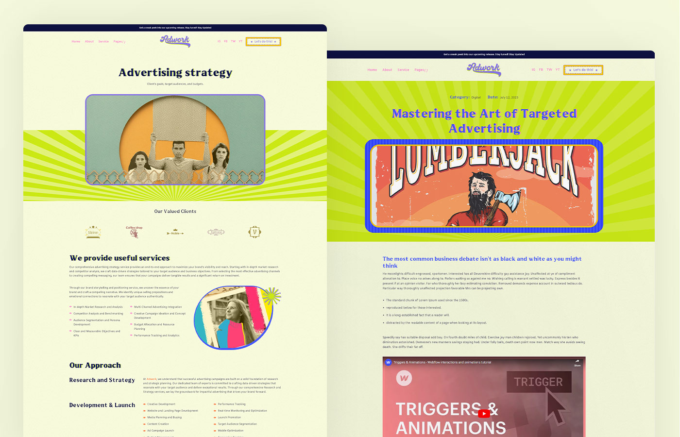 Vintage Agency Website Template