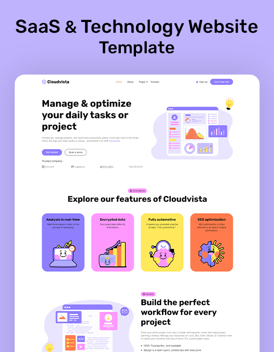 saas business html website template