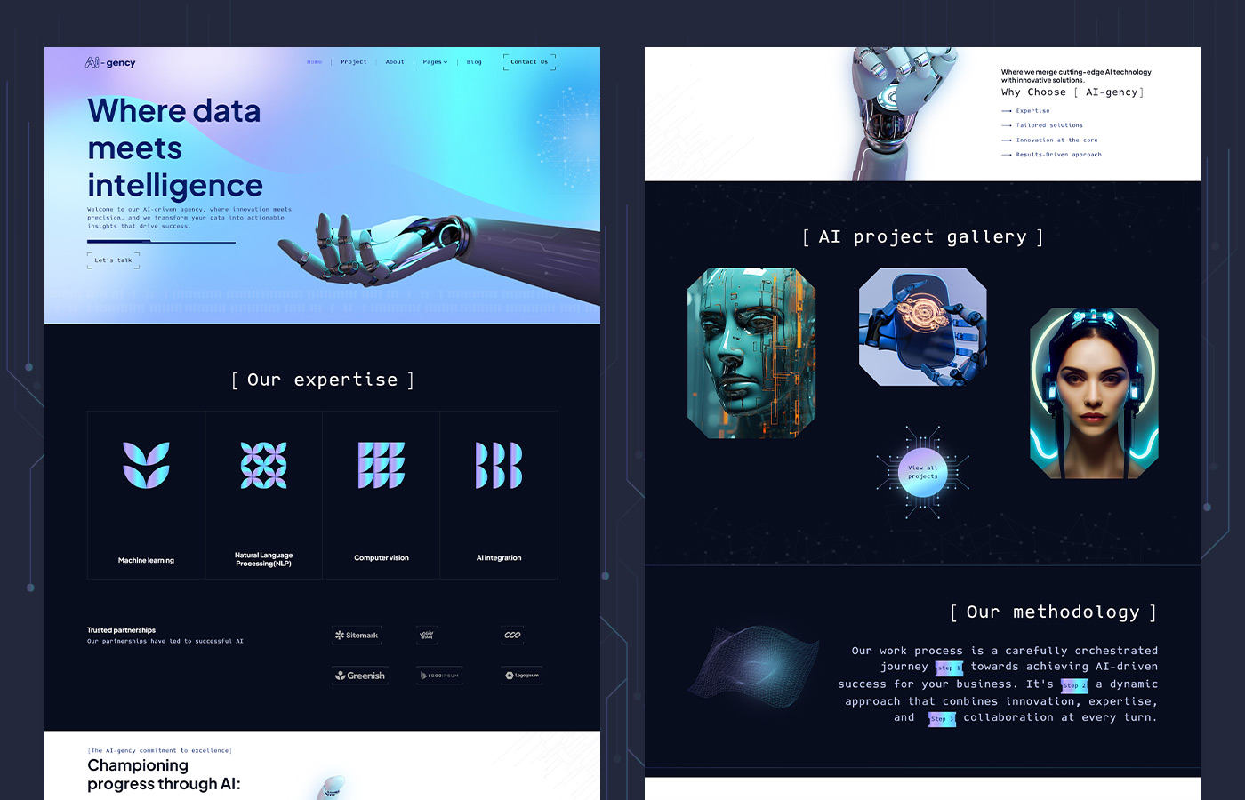 machine learning website template