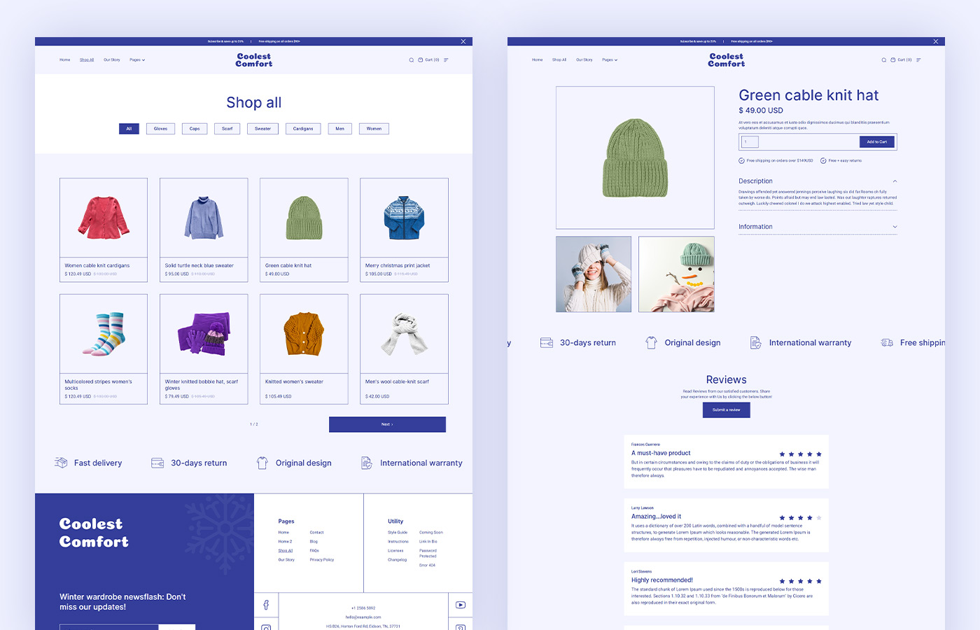 winter style website template