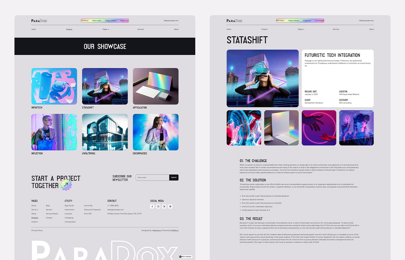 interaction agency webflow template