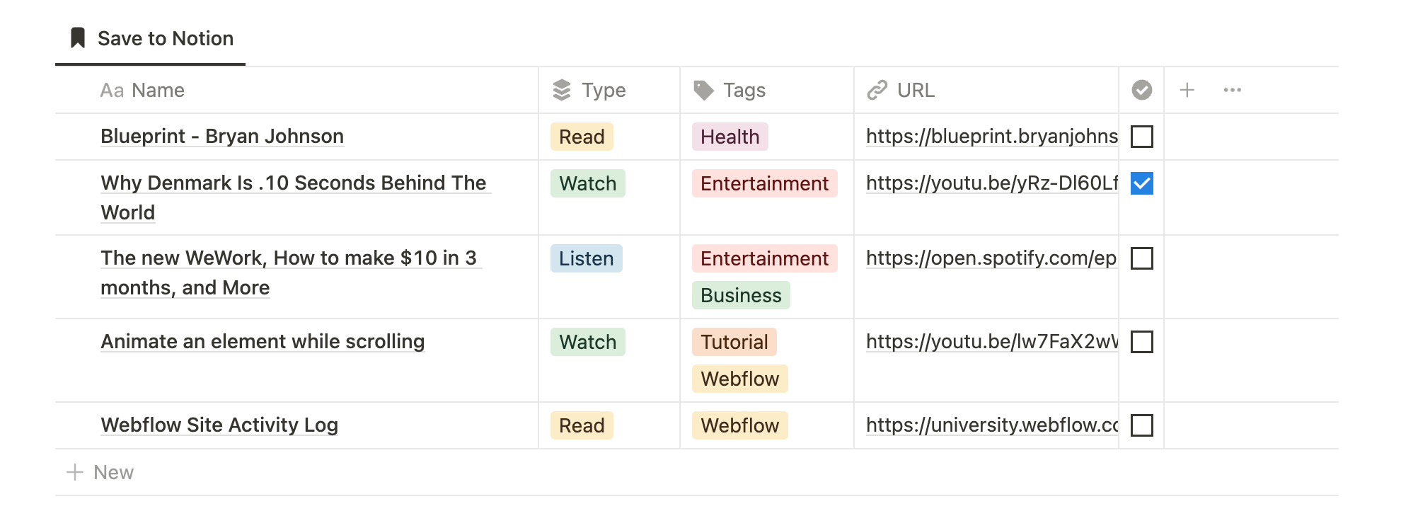 Save to Notion database