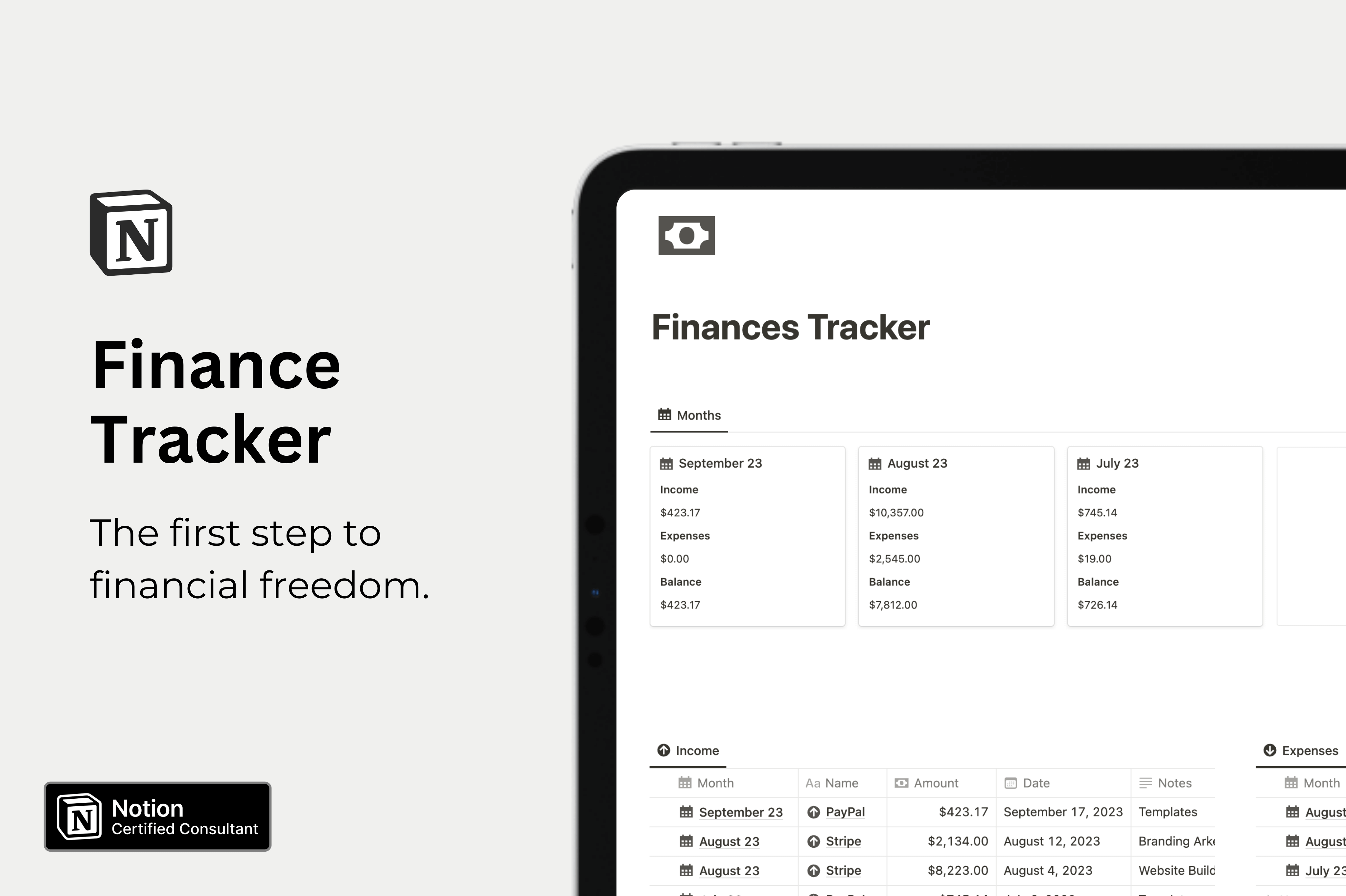 Notion Finance Tracker Modèle Gratuit